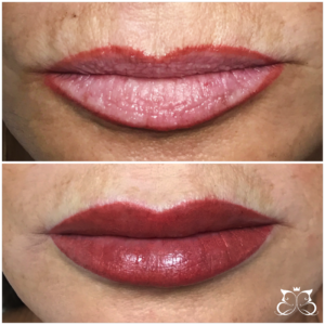 Before and After Lip Shading