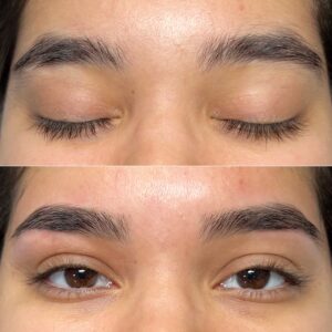 before and after of powder brows